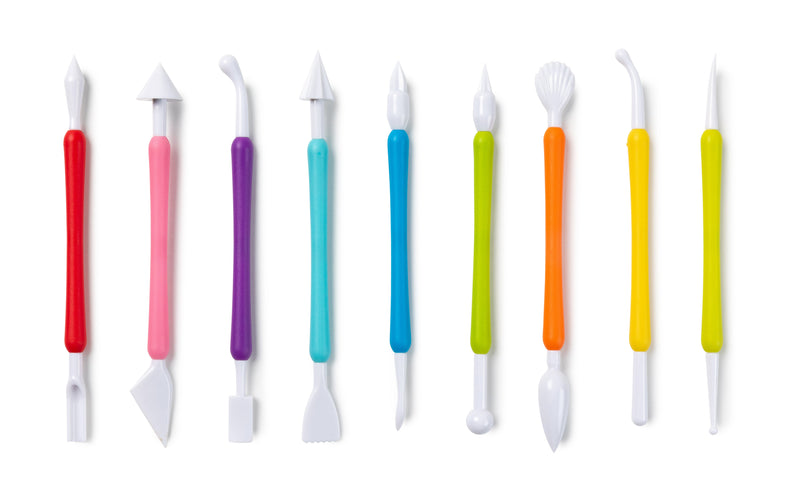 Clay Tool Set 9 Plastic Sculpting Tools Smoothing Shaping Texture-1