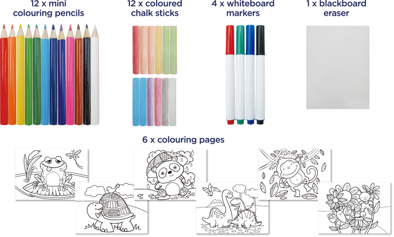 Deluxe Easel Set Portable Case Blackboard Whiteboard 35 Pieces-3