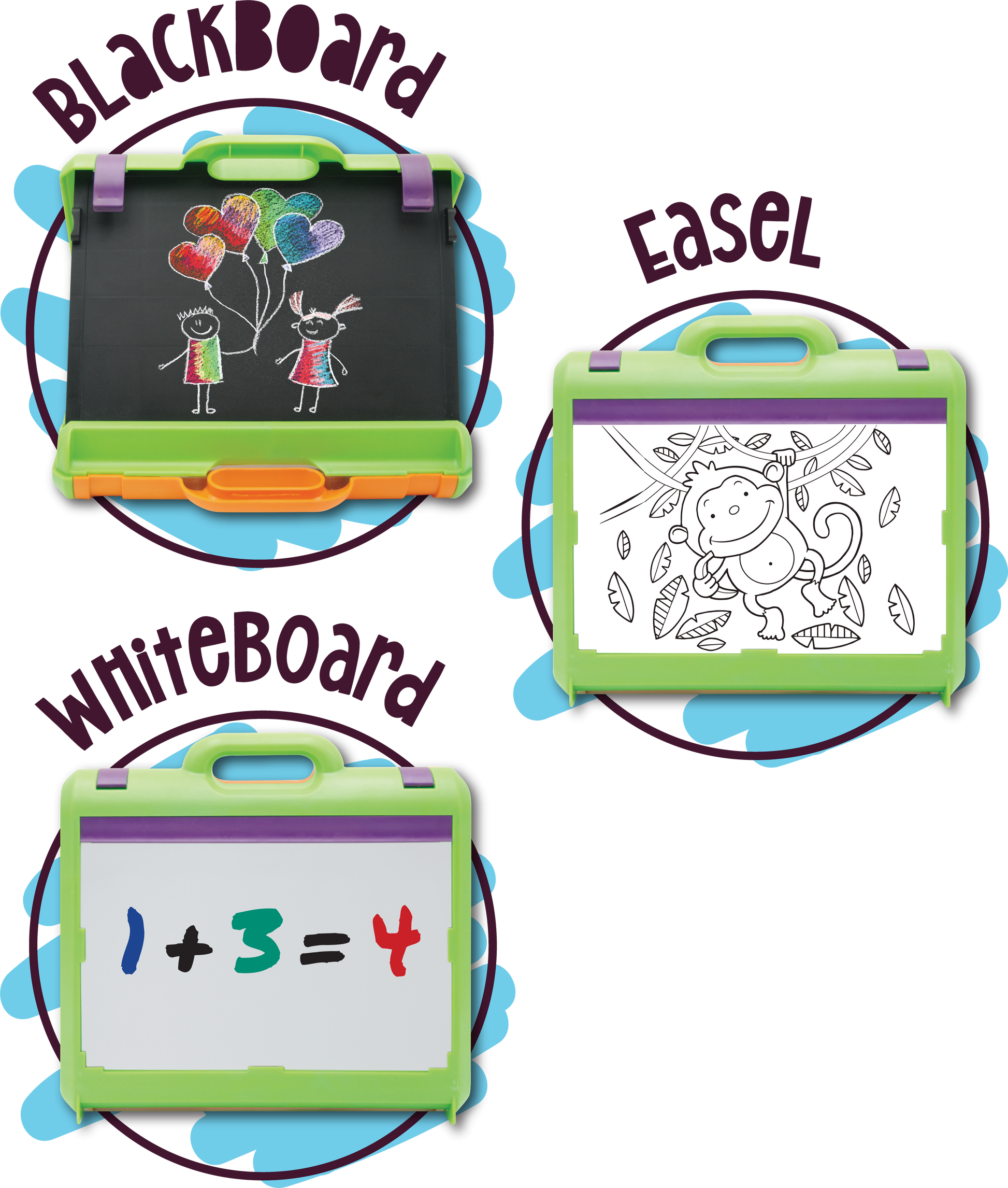 Deluxe Easel Set Portable Case Blackboard Whiteboard 35 Pieces-4