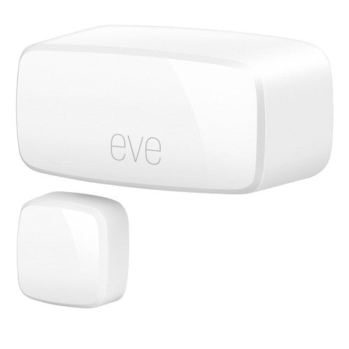 Eve Door and Window sensor components showing main unit and magnet piece