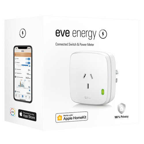 Eve Energy Power Meter displaying real-time power consumption data