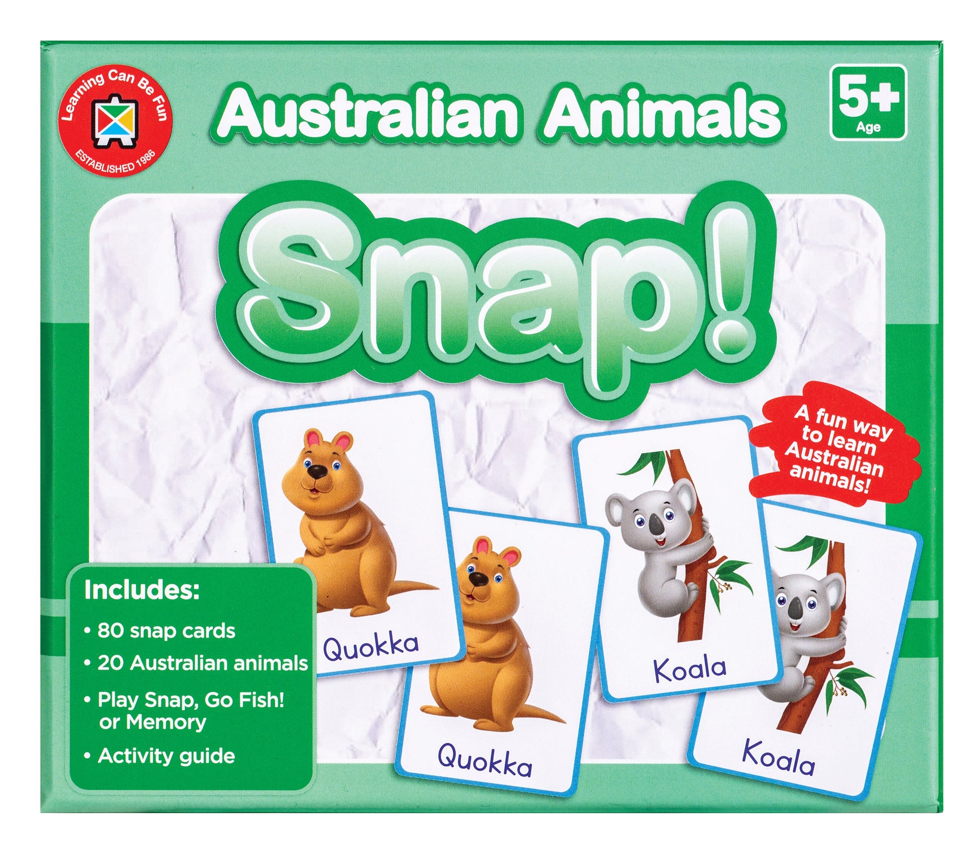 Australian Animals Snap Card Game 20 Native Animals 3 Games-1