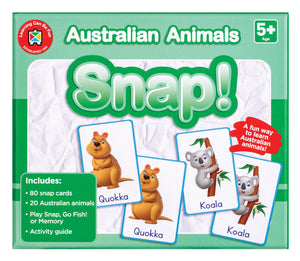 Australian Animals Snap Card Game 20 Native Animals 3 Games