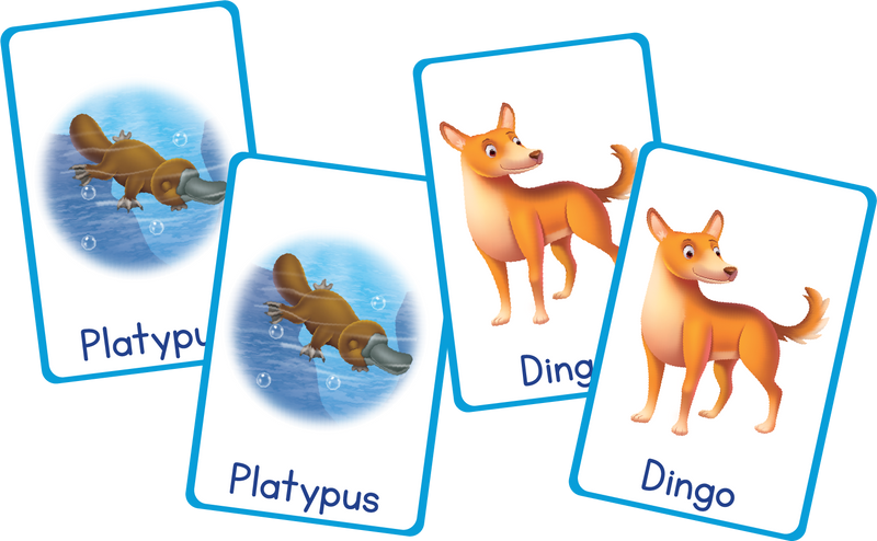 Australian Animals Snap Card Game 20 Native Animals 3 Games-3