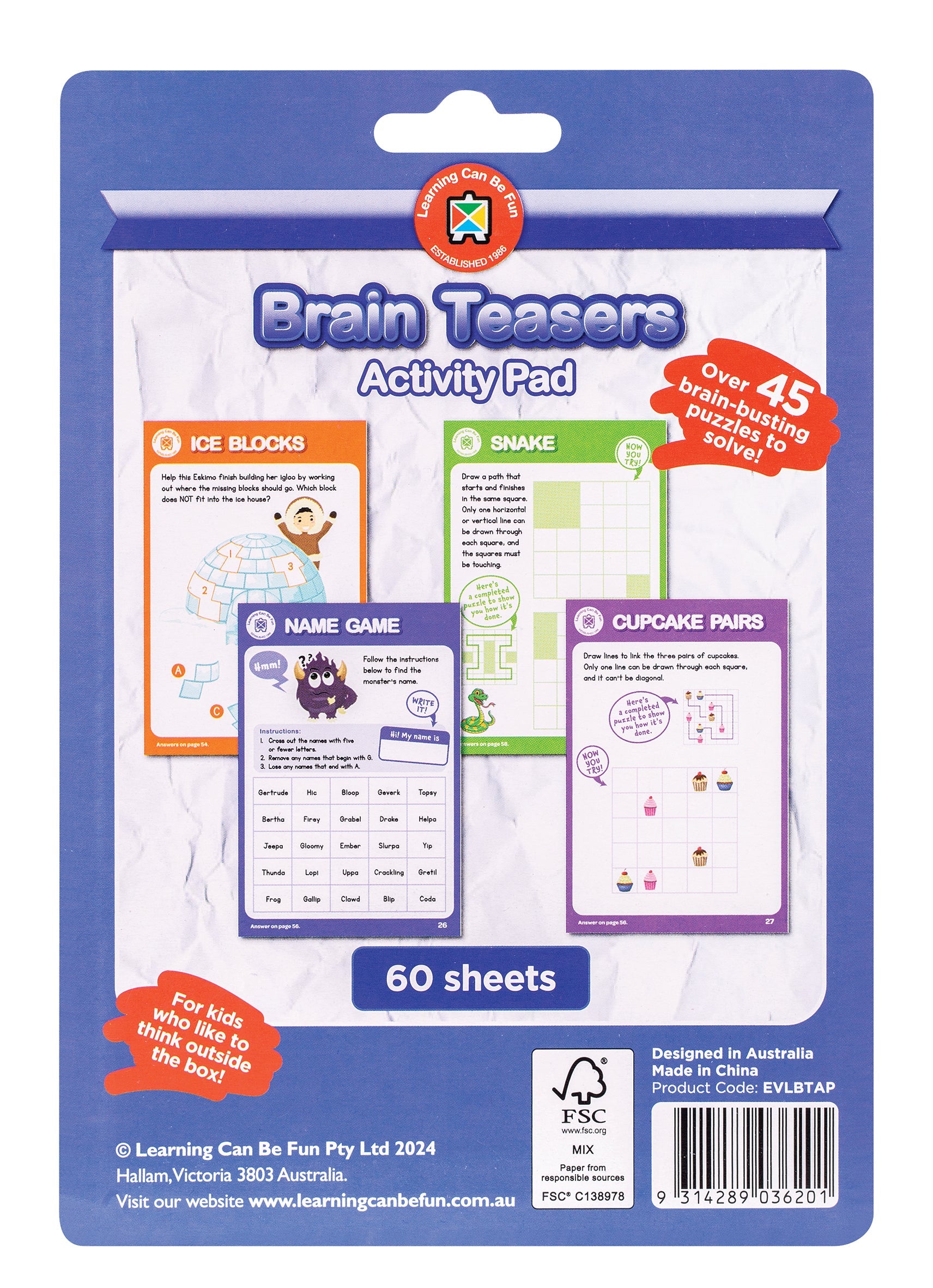 Brain Teasers Activity Pad Critical Thinking Puzzles Ages 5 Plus-2