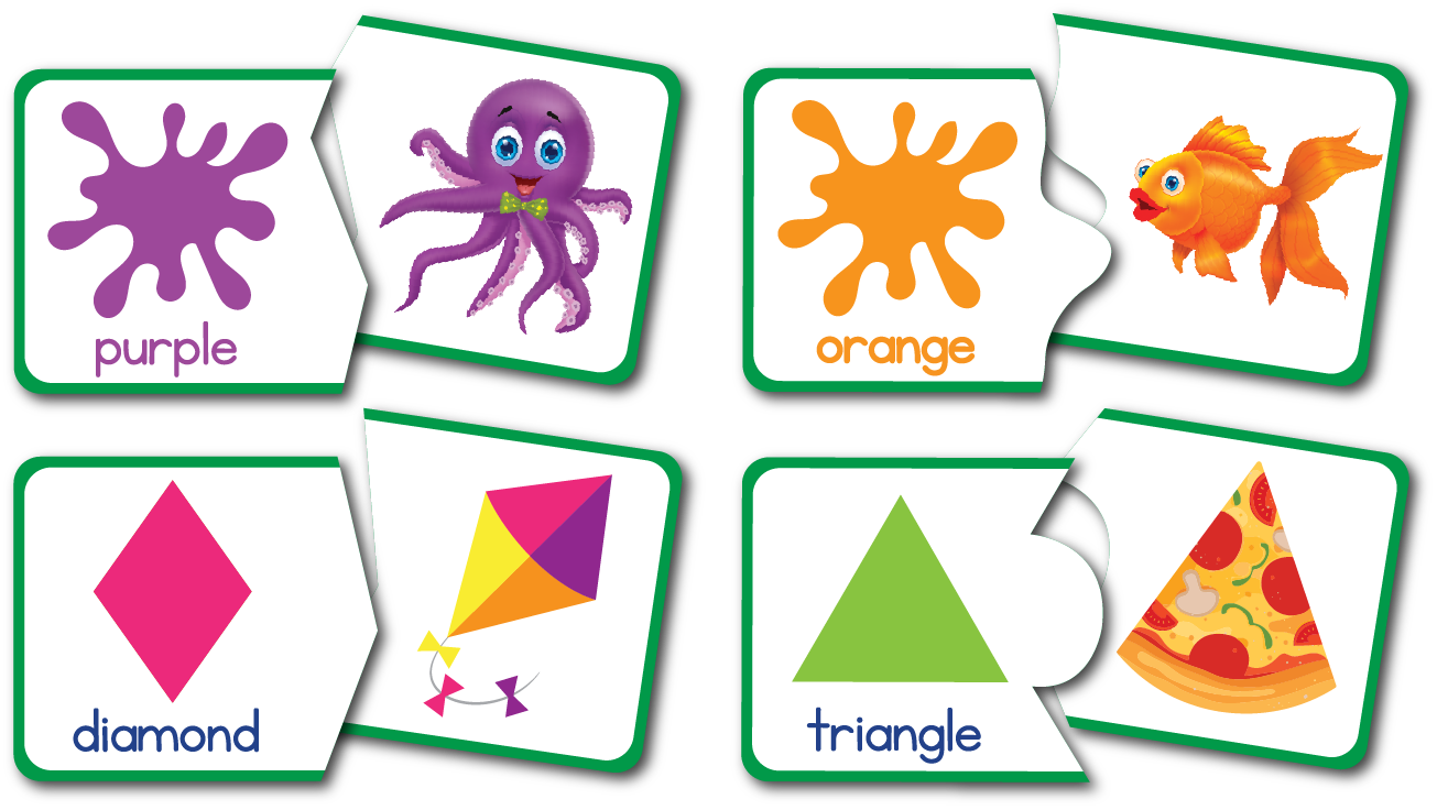 Colour and Shape Match Up Self Correcting Puzzles 11 Colours Shapes-3