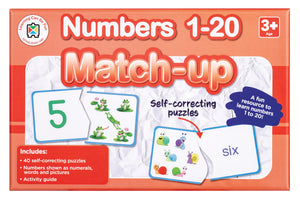 Numbers 1 to 20 Match Up Self Correcting Puzzles Numerals Words