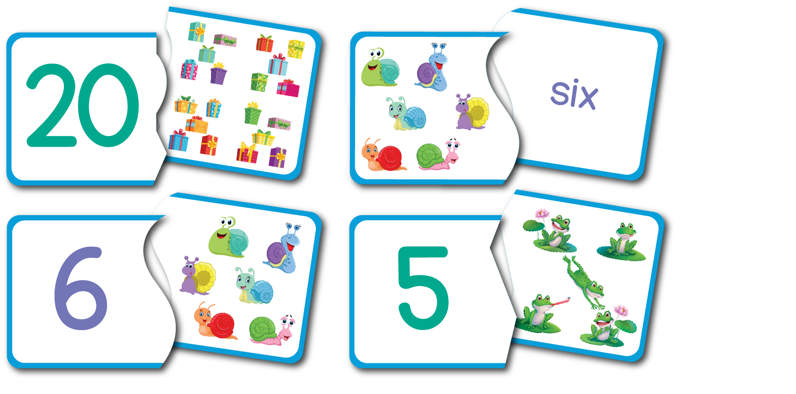 Numbers 1 to 20 Match Up Self Correcting Puzzles Numerals Words-4