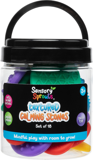 Sensory Sprouts Textured Calming Stones Set of 18 Bright