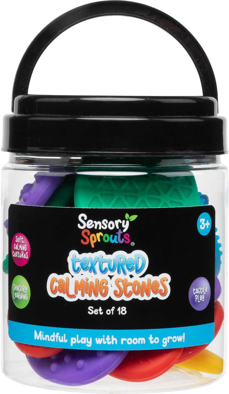 Sensory Sprouts Textured Calming Stones Set of 18 Bright-1