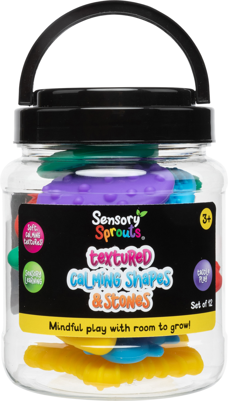 Sensory Sprouts Textured Calming Shapes and Stones Set of 12 Bright-1