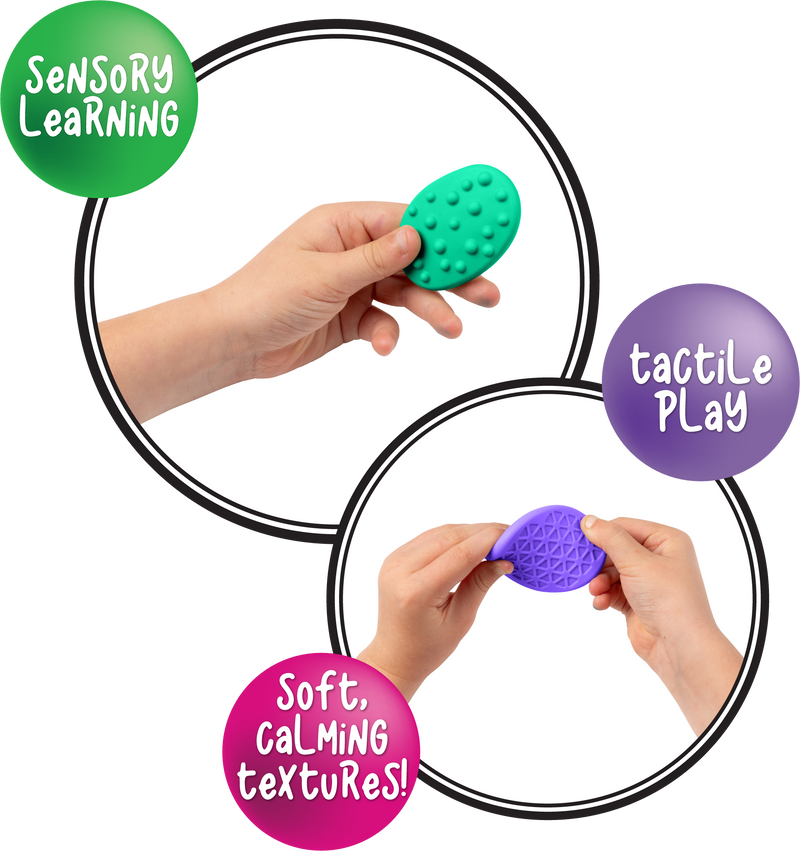 Sensory Sprouts Textured Calming Stones Set of 18 Bright-5