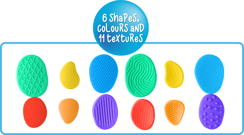 Sensory Sprouts Textured Calming Stones Set of 18 Bright-2