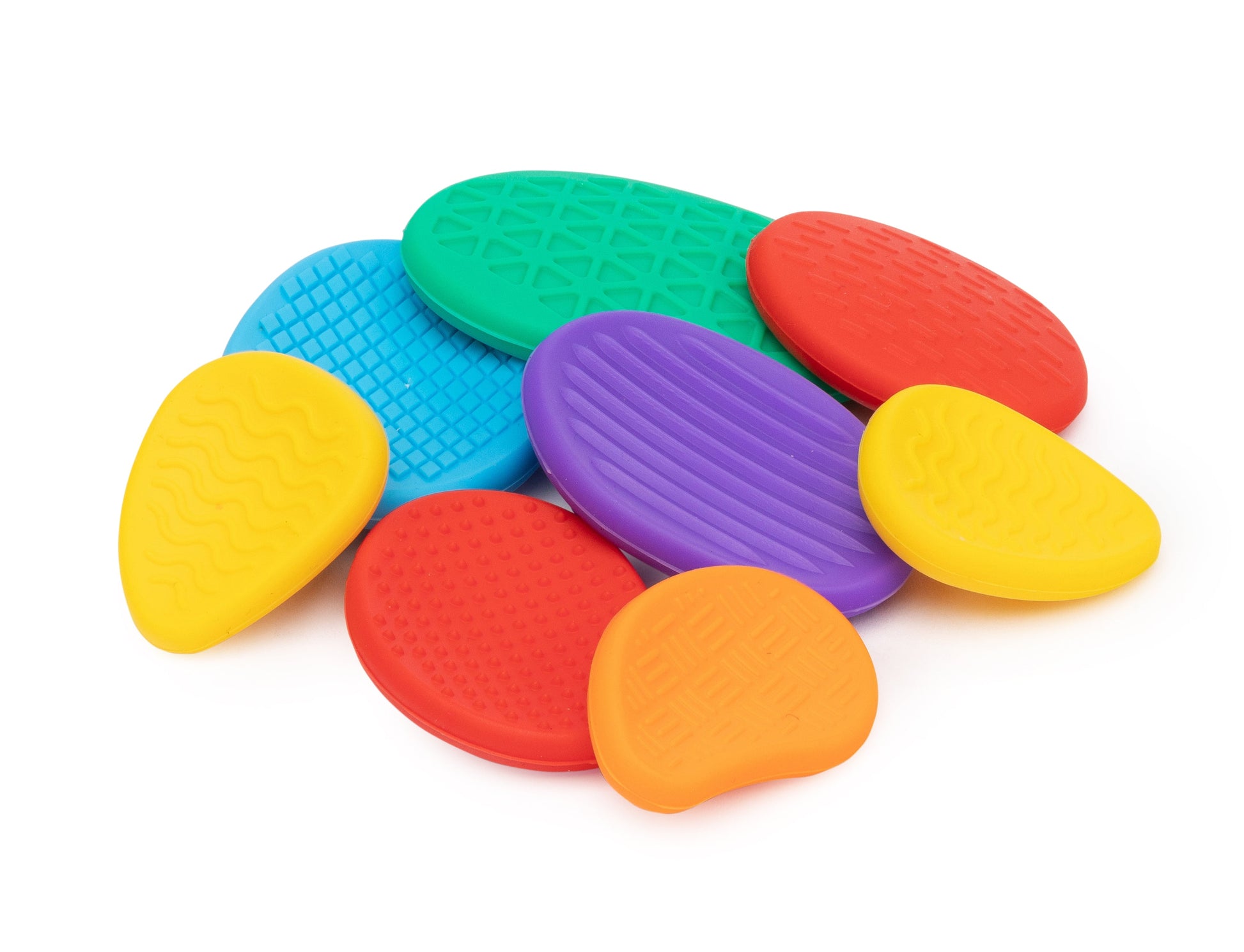 Sensory Sprouts Textured Calming Stones Set of 18 Bright-3
