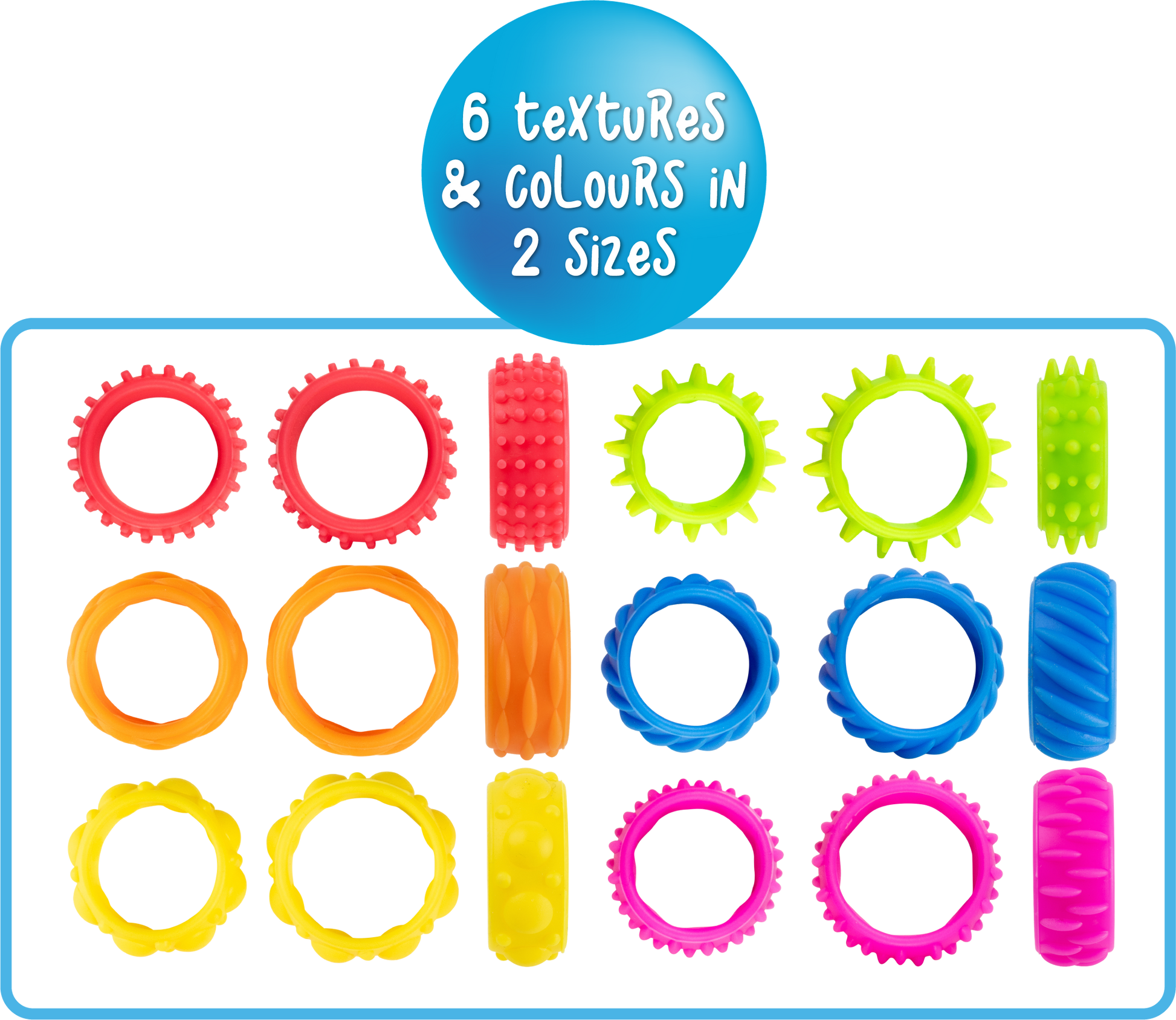 Sensory Sprouts Textured Fidget Rings Set of 12-2