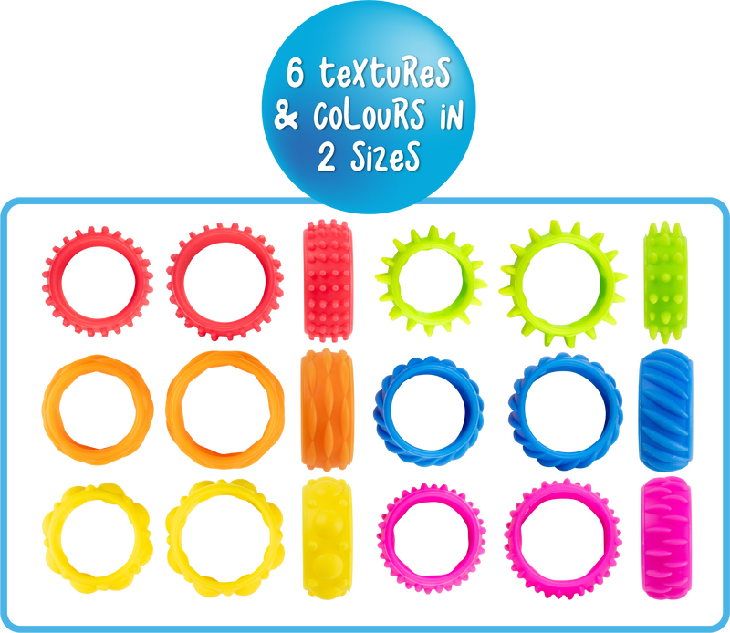 Sensory Sprouts Textured Fidget Rings Set of 12-2