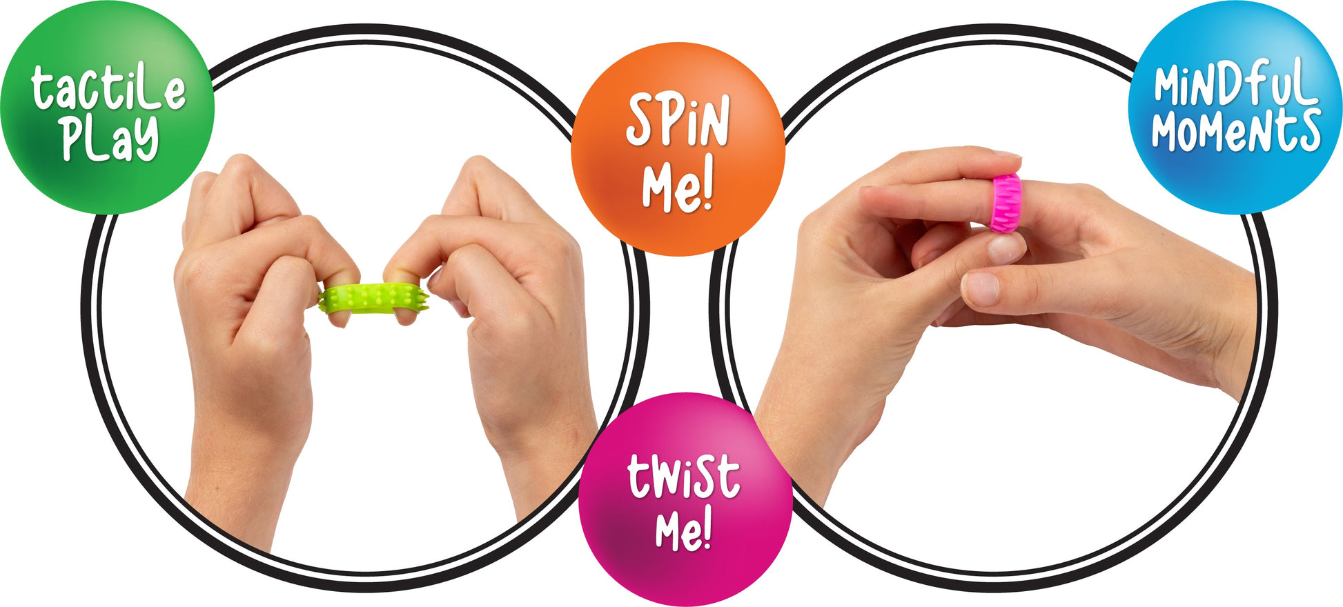 Sensory Sprouts Textured Fidget Rings Set of 12-4