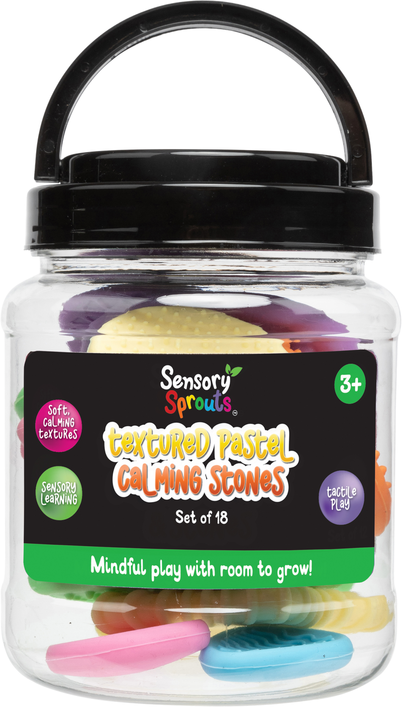 Sensory Sprouts Textured Calming Stones Set of 18 Pastel-1