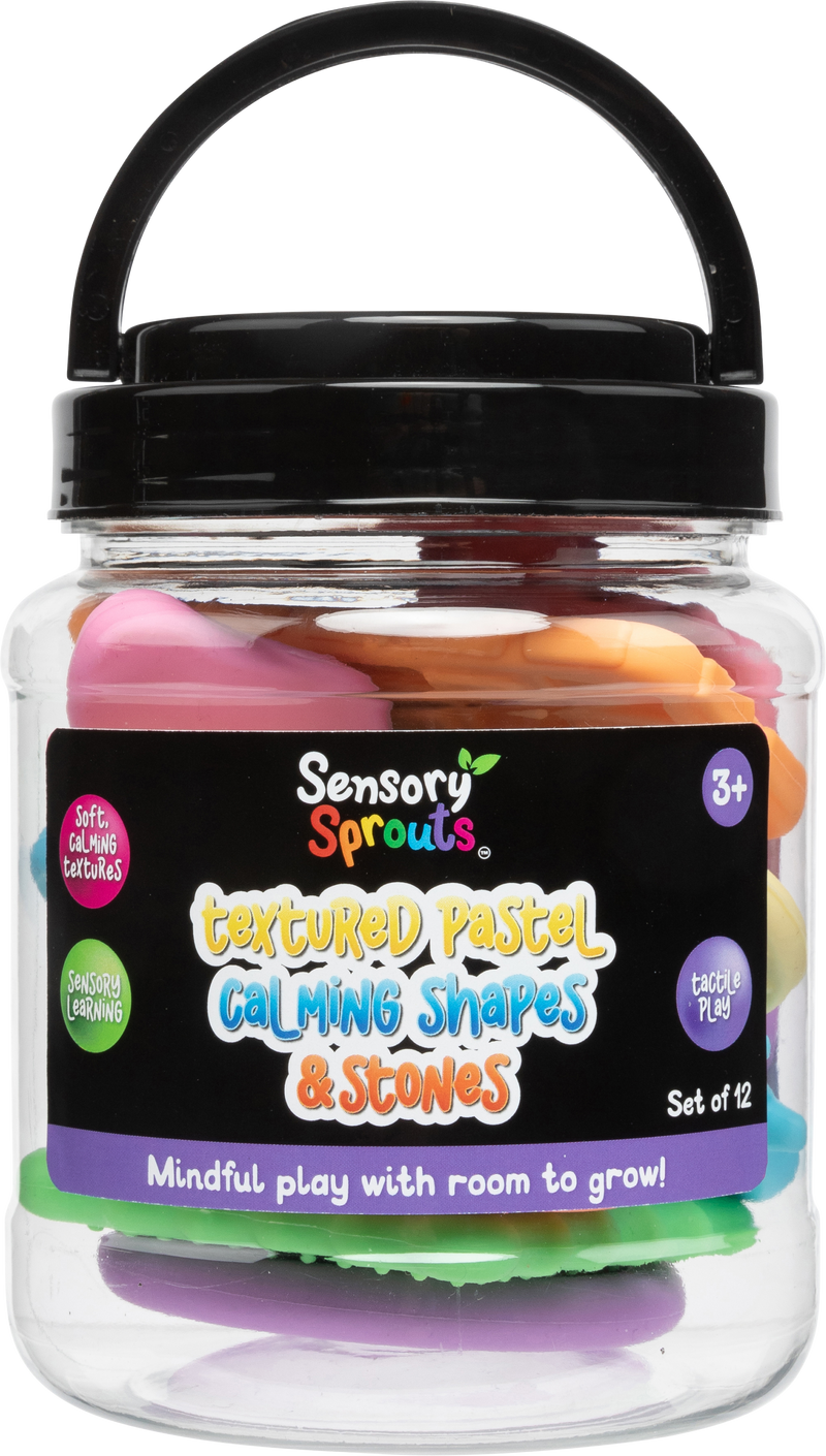 Sensory Sprouts Textured Calming Shapes and Stones Set of 12 Pastel-1