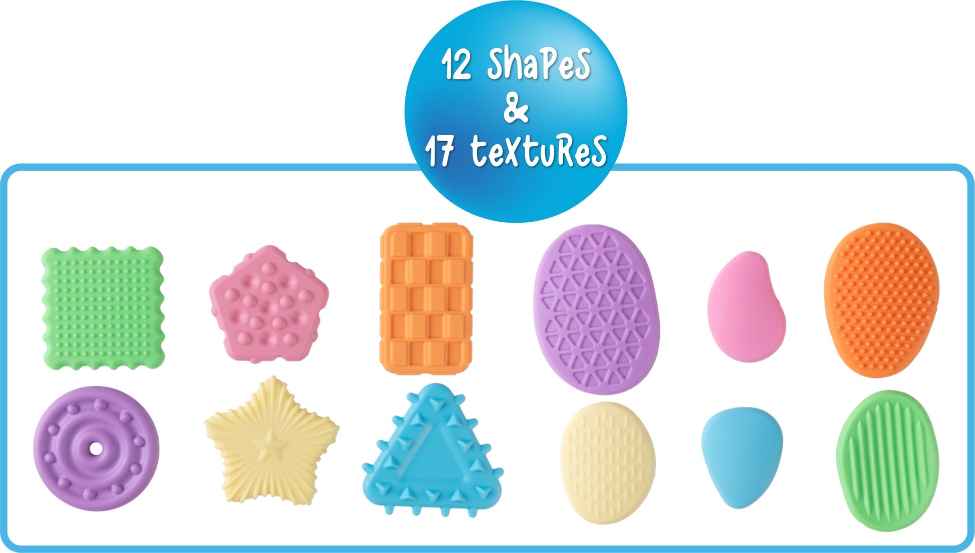 Sensory Sprouts Textured Calming Shapes and Stones Set of 12 Pastel-2