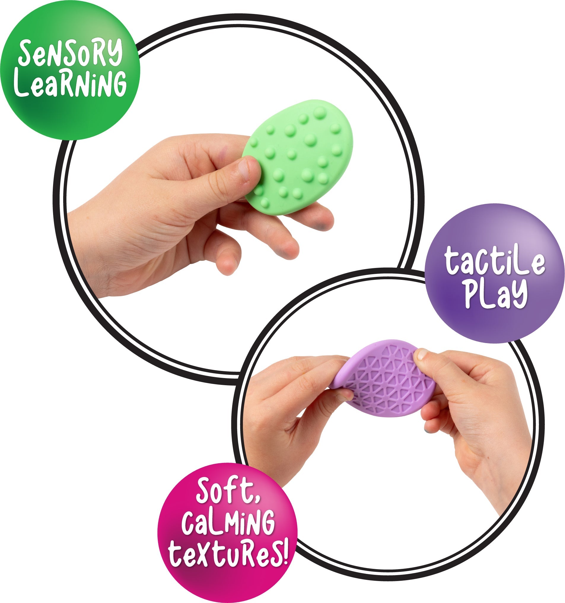 Sensory Sprouts Textured Calming Shapes and Stones Set of 12 Pastel-4