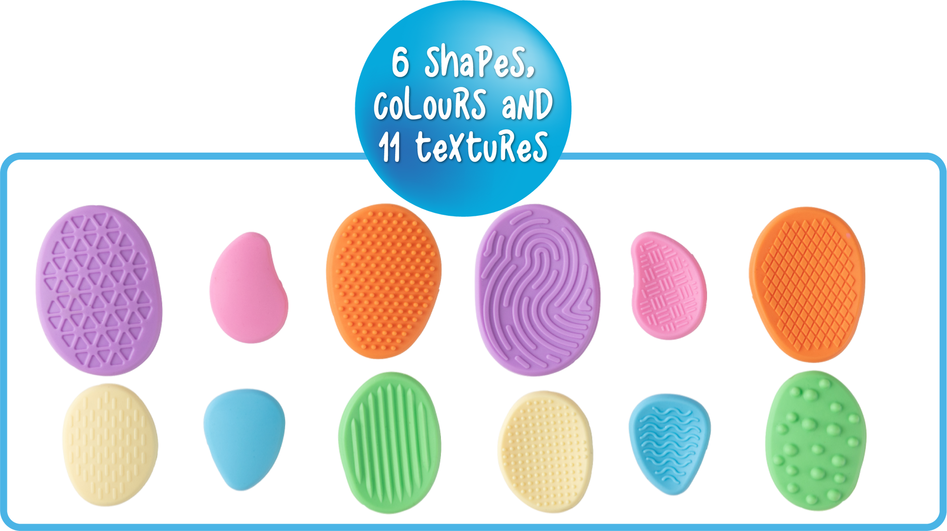 Sensory Sprouts Textured Calming Stones Set of 18 Pastel-2