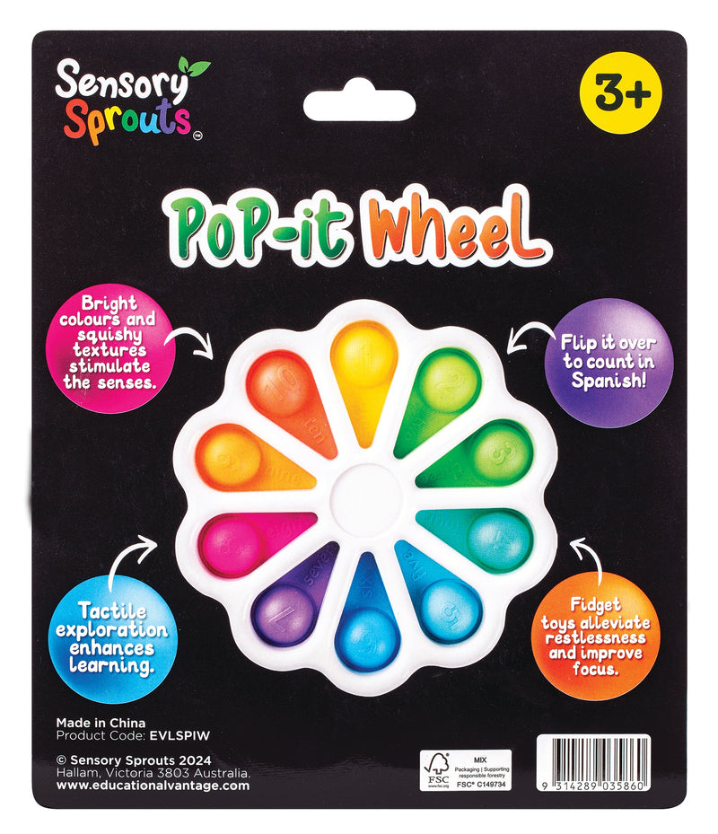Sensory Sprouts Pop-It Wheel Bilingual Numbers-6