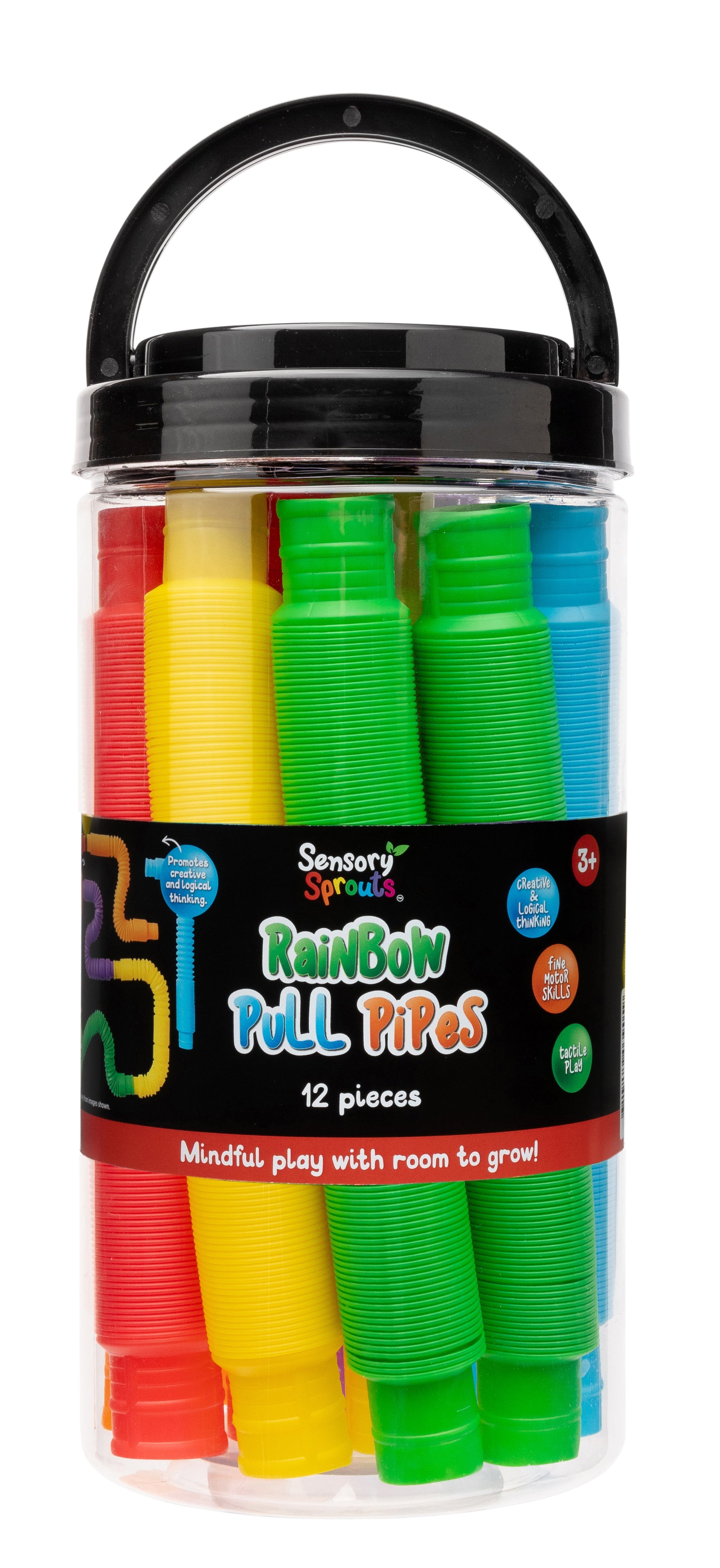 Sensory Sprouts Rainbow Pull Pipes Jar of 12-1