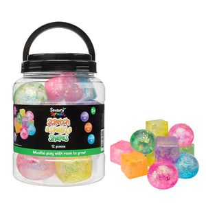 Sensory Sprouts Stretch and Sparkle Shapes Jar of 12