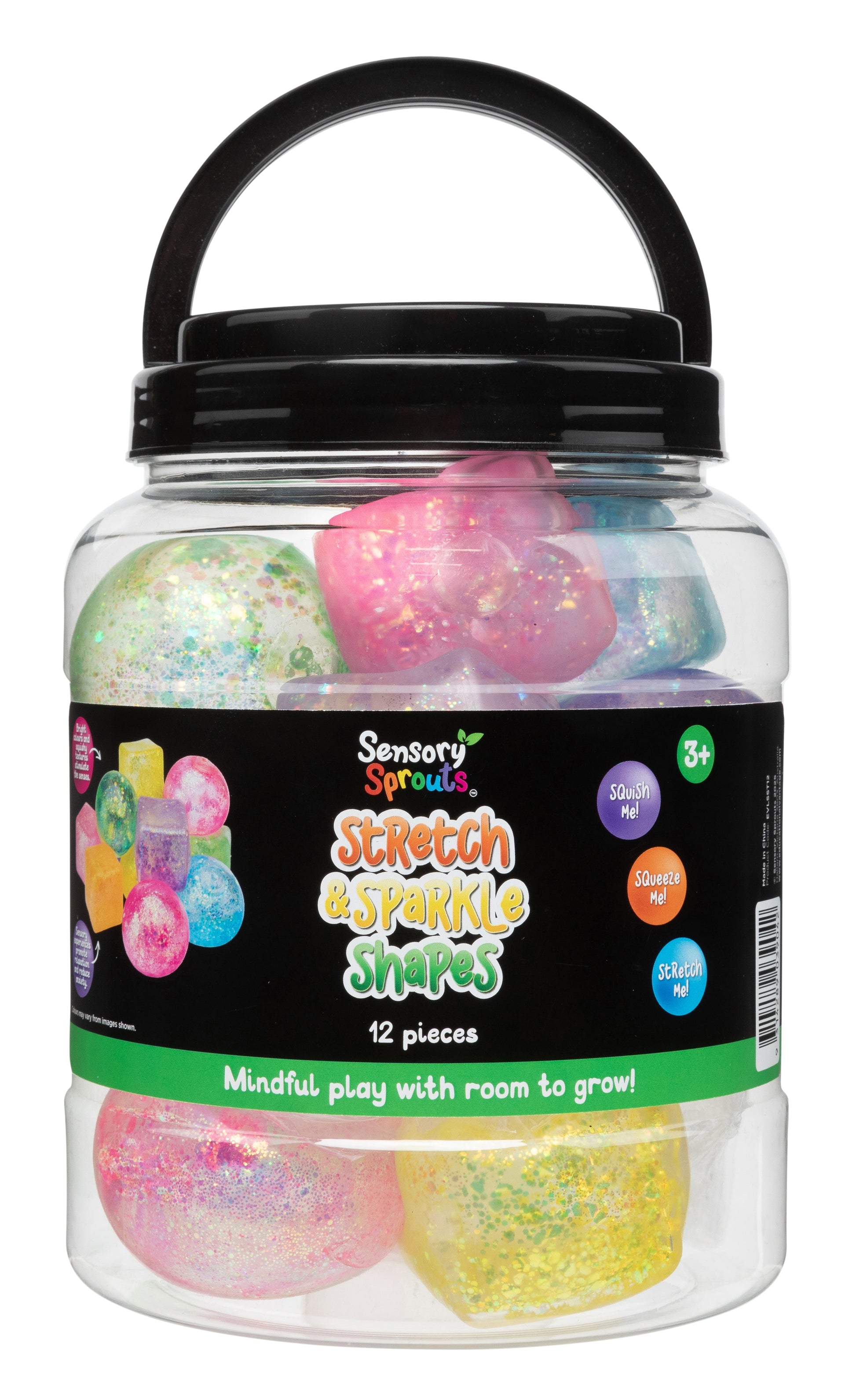 Sensory Sprouts Stretch and Sparkle Shapes Jar of 12-4