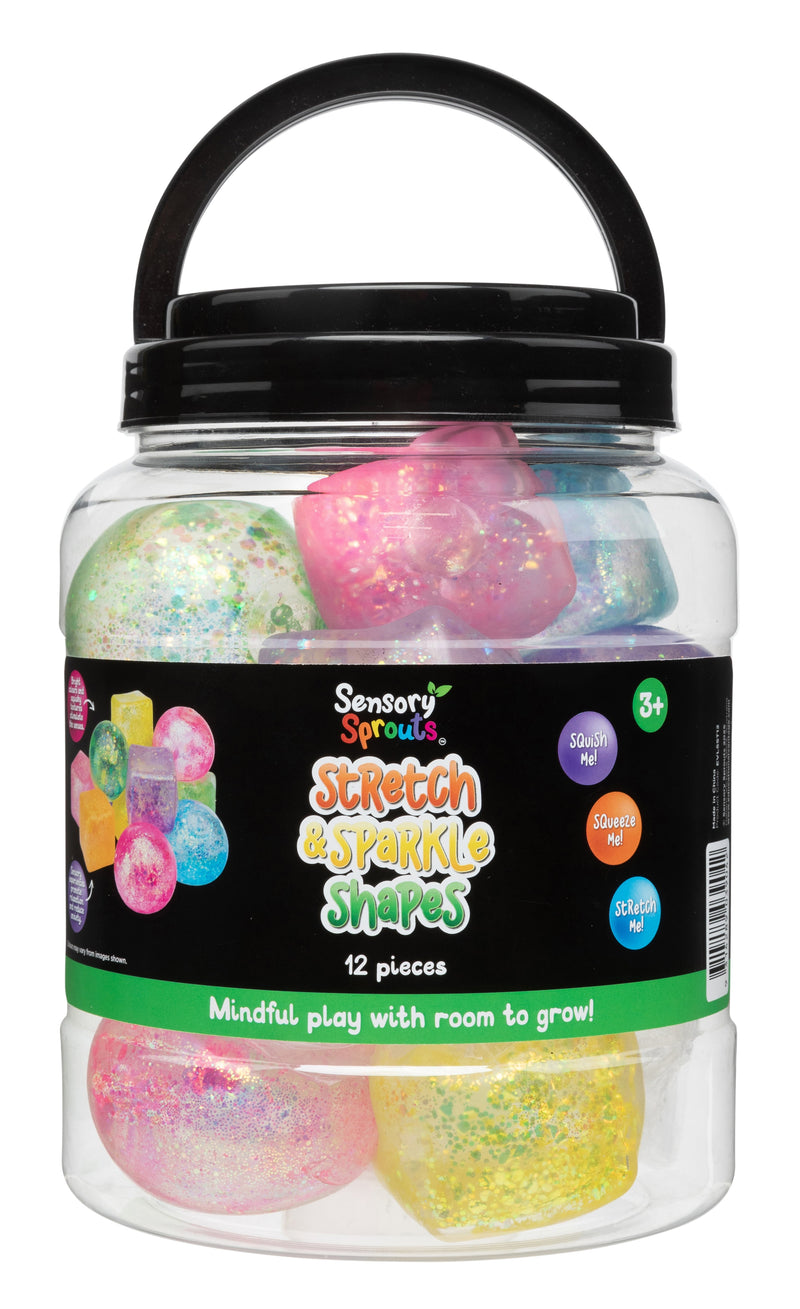 Sensory Sprouts Stretch and Sparkle Shapes Jar of 12-4