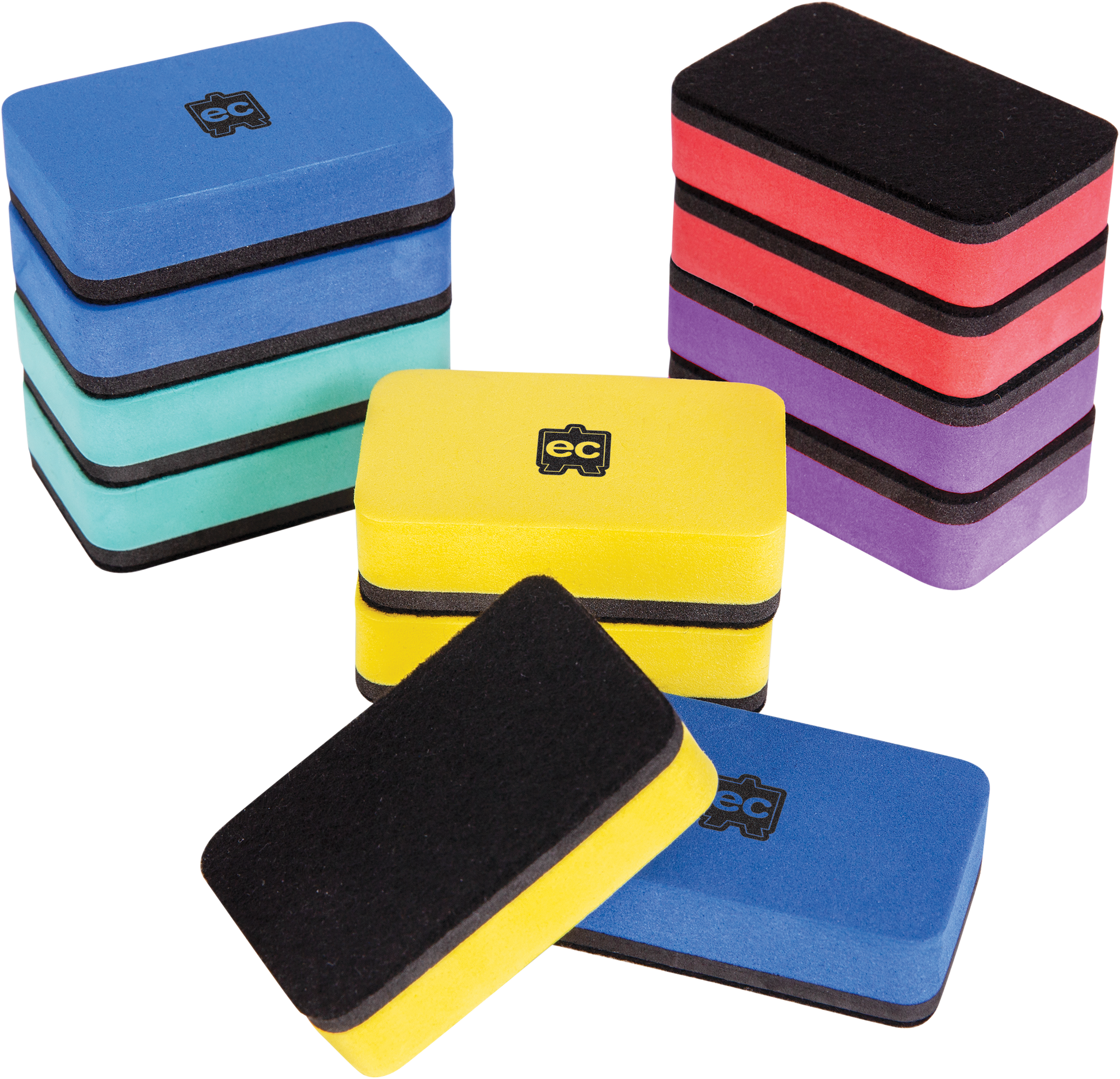 Mini Magnetic Whiteboard Erasers Set of 10 Sticks to the Board-1