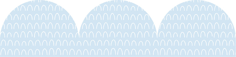 Learning Can Be Fun Blue Patterned Rolled Scalloped Border 15.24m-2