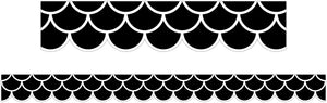 Learning Can Be Fun Black Scallops Classroom Border Pack of 12