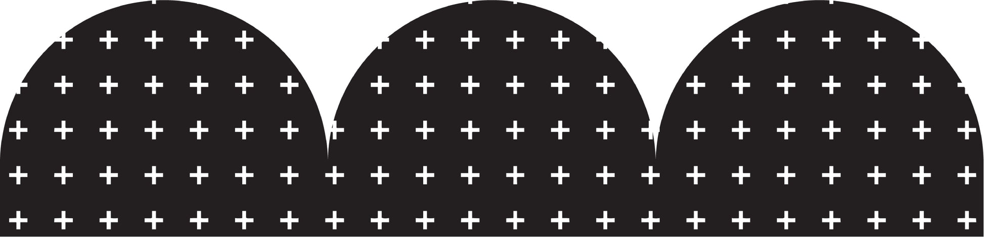 Learning Can Be Fun Black and White Crosses Rolled Scalloped Border 15.24m-2