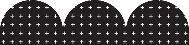 Learning Can Be Fun Black and White Crosses Rolled Scalloped Border 15.24m-2