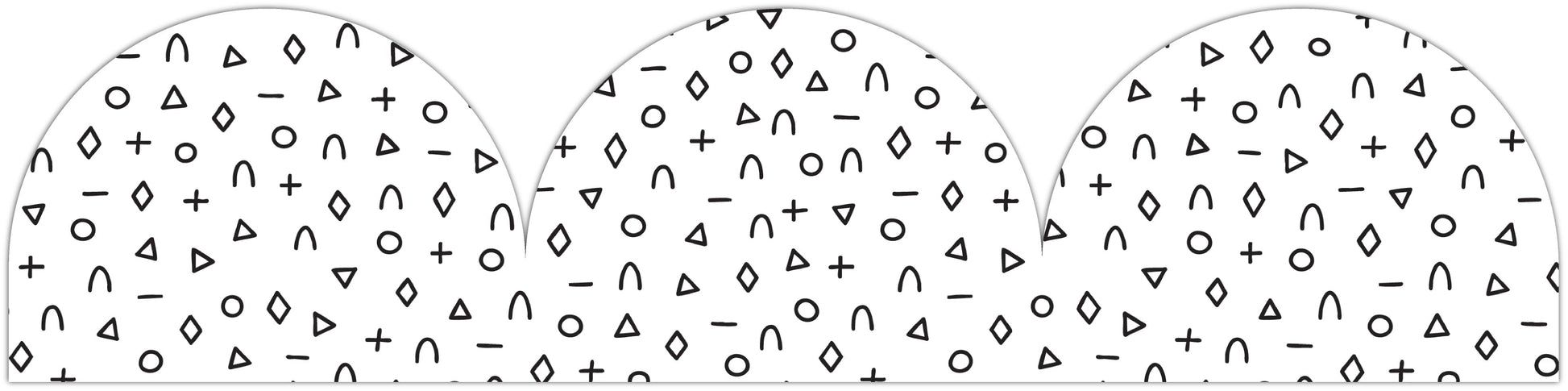 Learning Can Be Fun Black and White Patterned Rolled Scalloped Border 15.24m-2