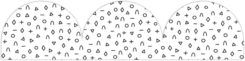 Learning Can Be Fun Black and White Patterned Rolled Scalloped Border 15.24m-2