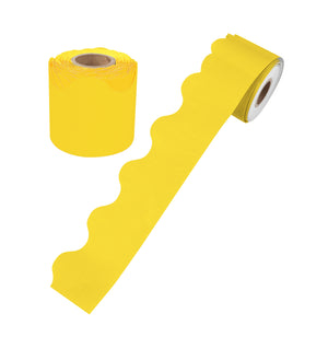 Learning Can Be Fun Growing Minds Butter Yellow Rolled Scalloped Border 15.24m