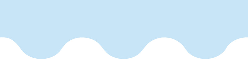 Learning Can Be Fun Growing Minds Sky Blue Rolled Scalloped Border 15.24m-2