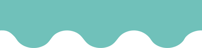 Learning Can Be Fun Growing Minds Teal Rolled Scalloped Border 15.24m-2