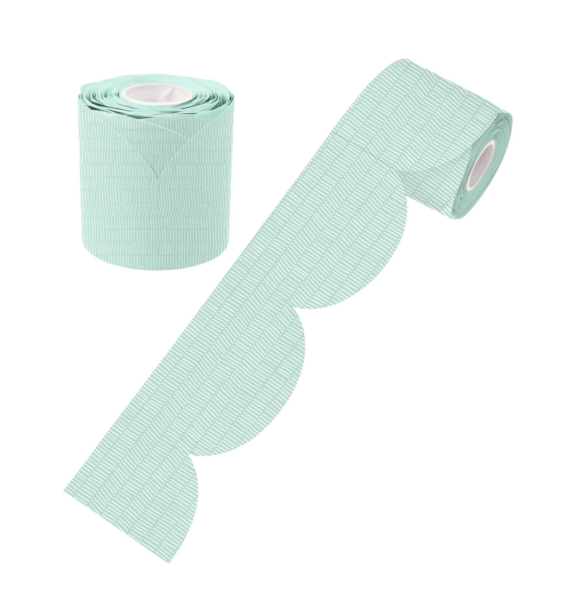 Learning Can Be Fun Mint Patterned Rolled Scalloped Border 15.24m-1