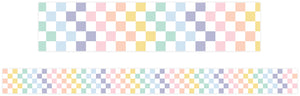 Learning Can Be Fun Pastel Checkered Classroom Border Pack of 12