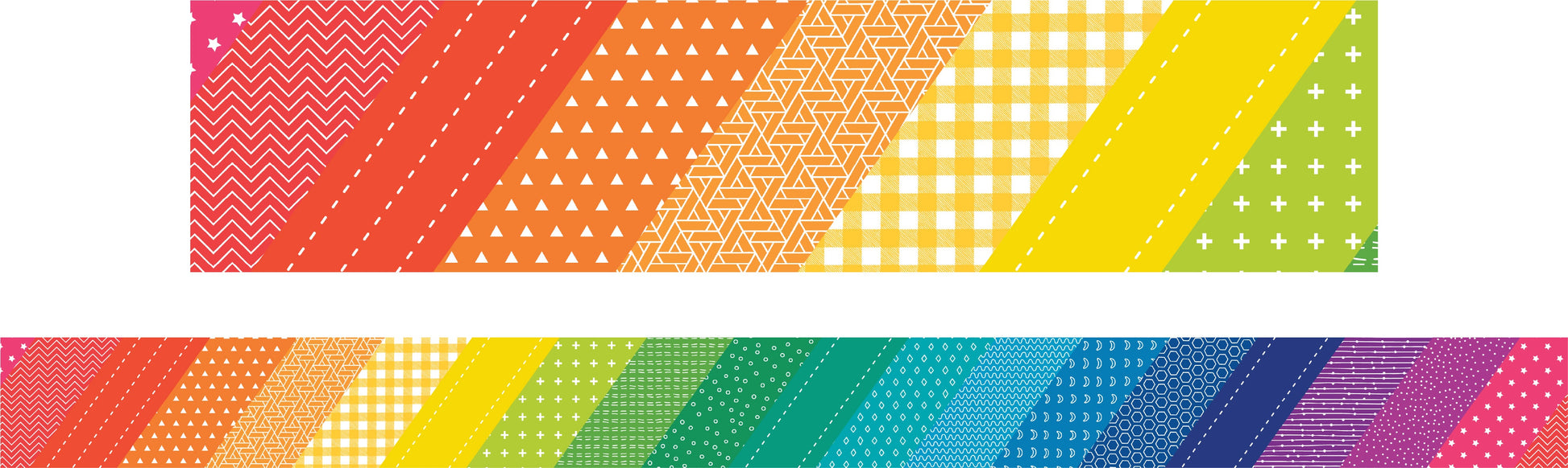 Learning Can Be Fun Rainbow Patterns Classroom Border Pack of 12-1
