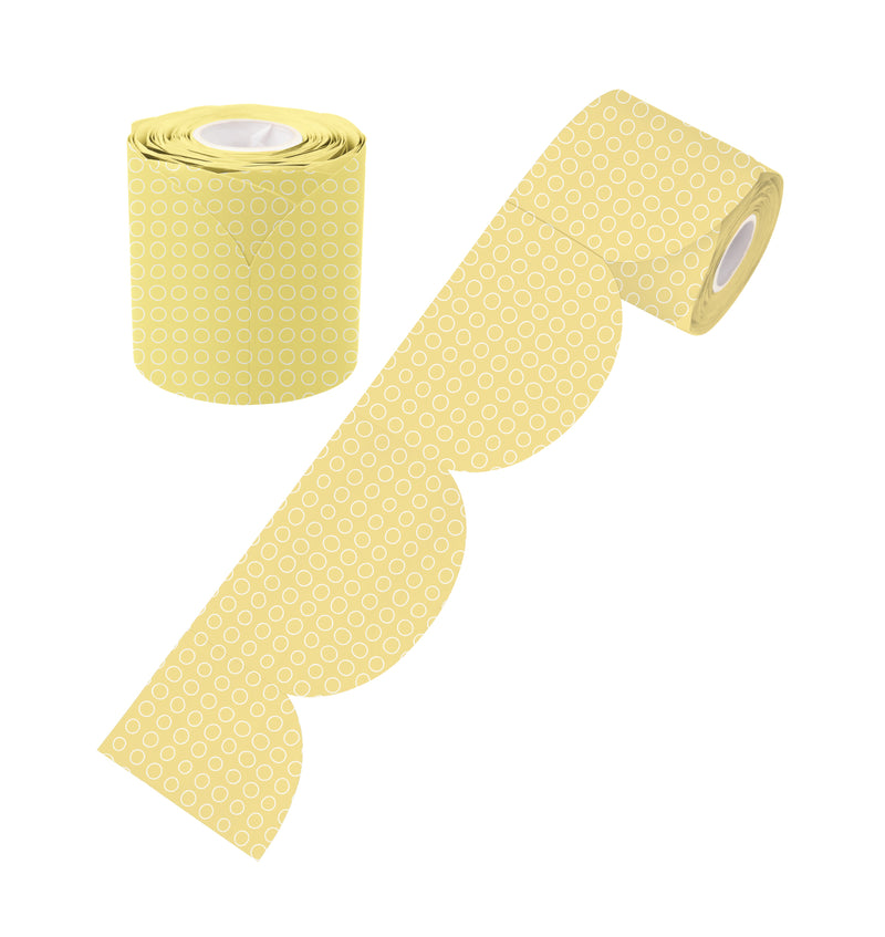 Learning Can Be Fun Yellow Patterned Rolled Scalloped Border 15.24m-1
