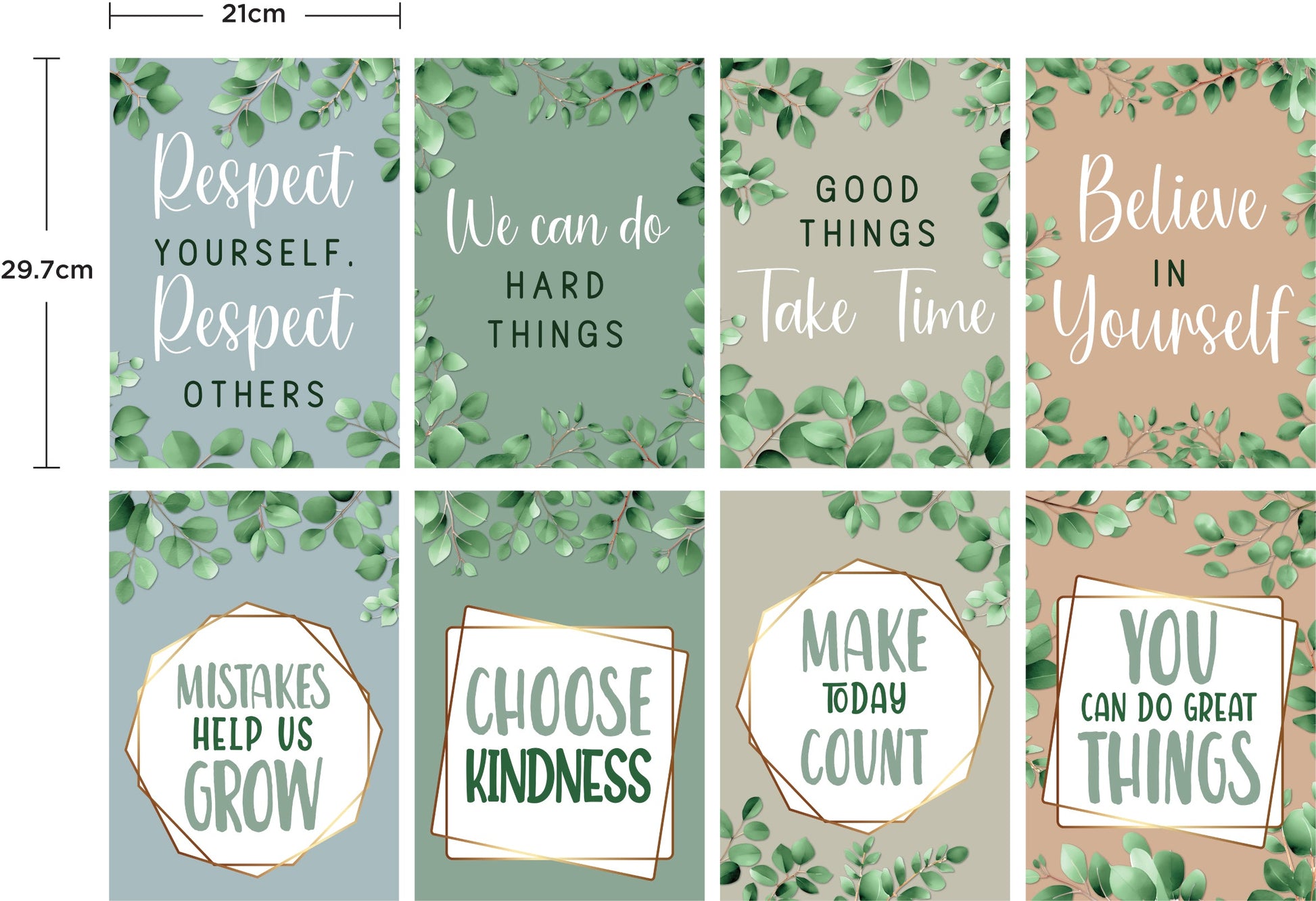 Learning Can Be Fun Eucalyptus Essentials Motivational Poster Set of 8-1