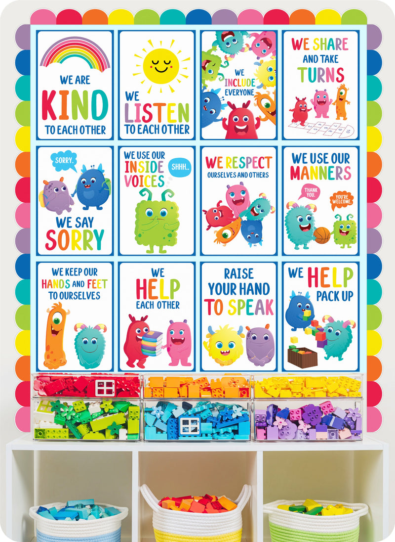 Learning Can Be Fun Giggle & Grow Classroom Rules Poster Set of 12-2