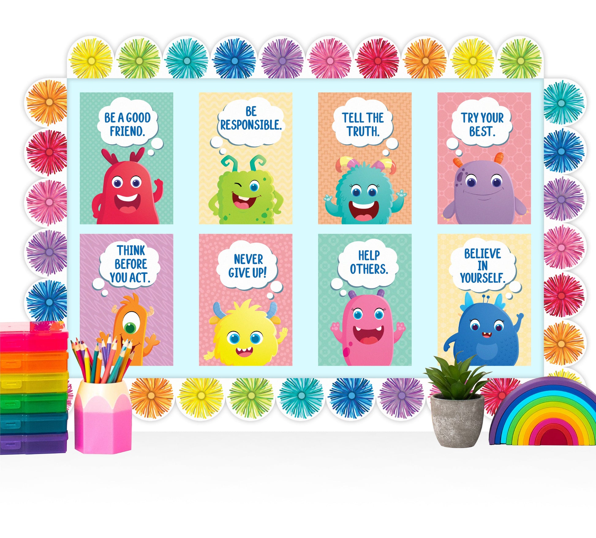 Learning Can Be Fun Giggle & Grow Character Traits Poster Set of 8-2