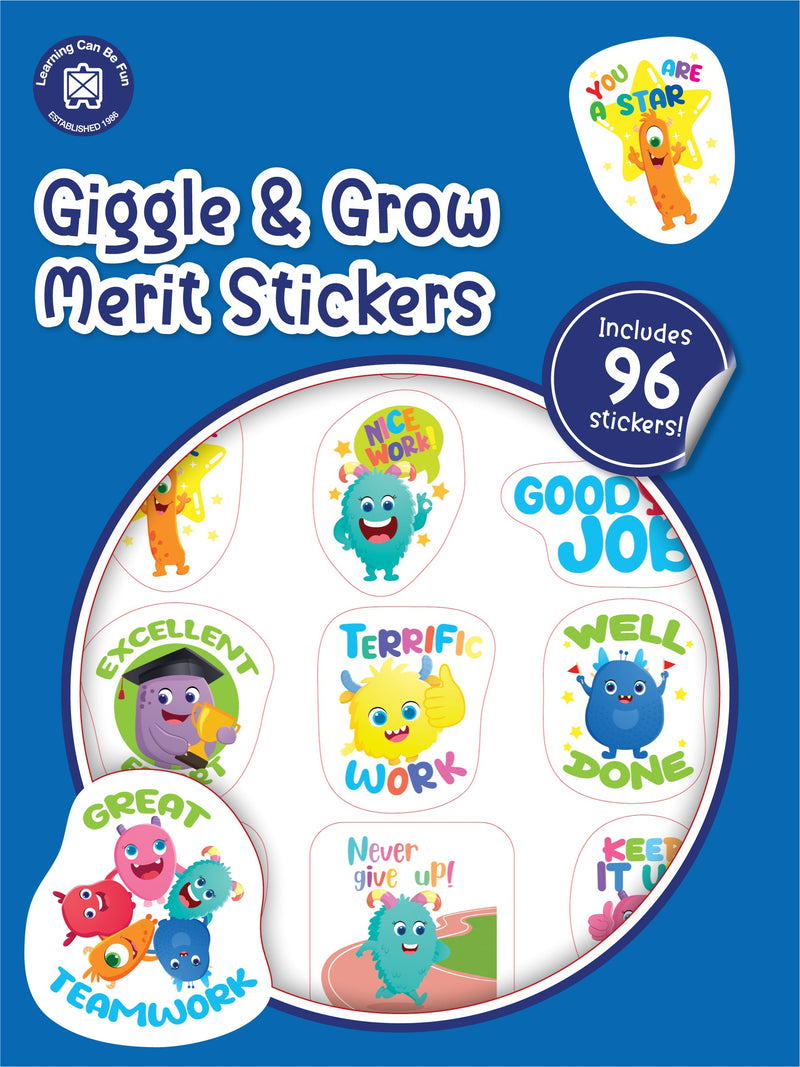 Learning Can Be Fun Giggle & Grow Merit Sticker Book 96 Stickers-1