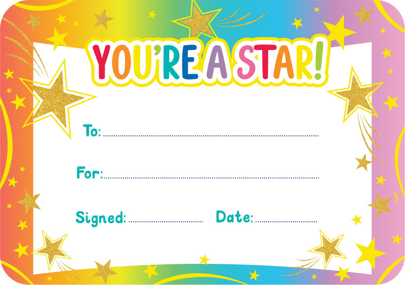Learning Can Be Fun Giggle & Grow You're a Star Certificates Pack of 30-1